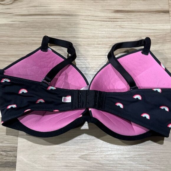 Victoria’s Secret PINK Wear Everywhere Super Push Up Rainbow Bra Women’s 32DD - Picture 2 of 5